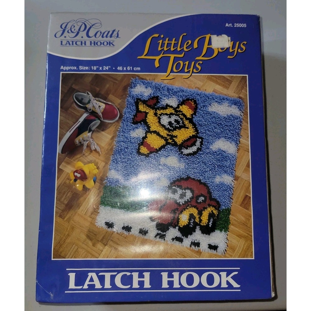 Latch Hooking Kit Yarn Crafts Car And Plane 18 x 24